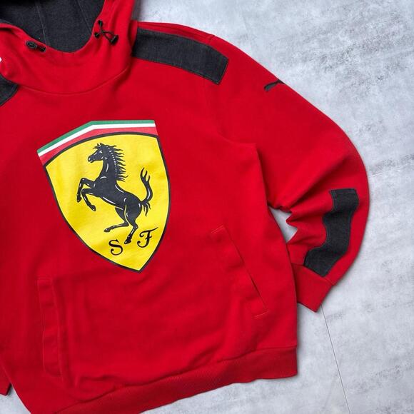 Y2K Ferrari Puma Scuderia Red Hoodie Jacket - Picture 3 of 8